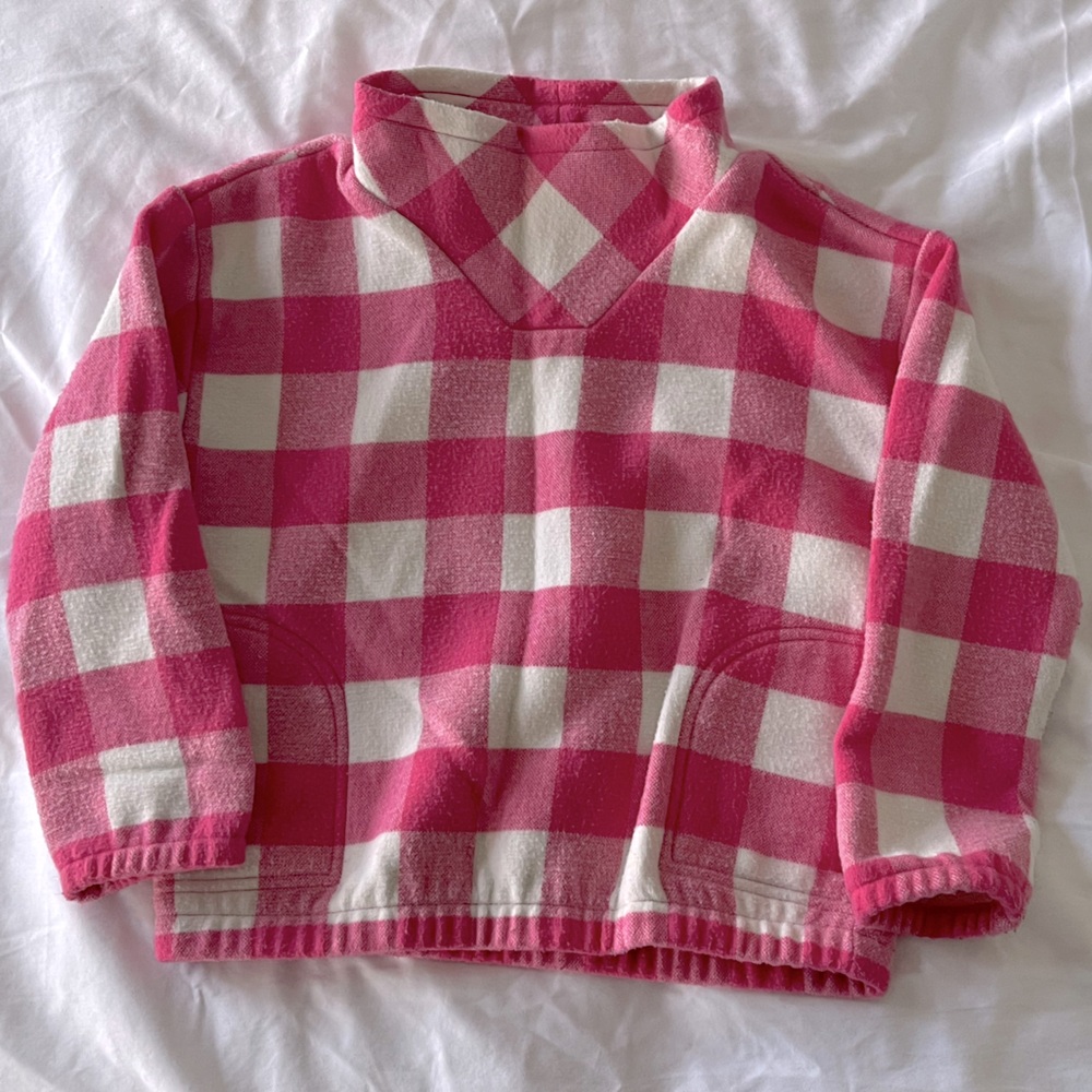 Vineyard Vines Girls Pink Buffalo Check Pullover